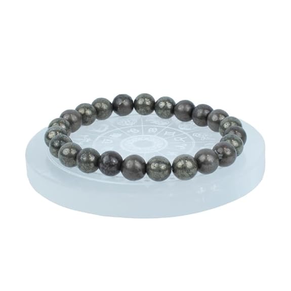Raw Pyrite Bracelet with Selenite Plate Combo