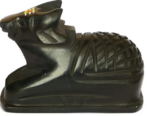 Black Stone Shivling and Nandi Made Of Stone