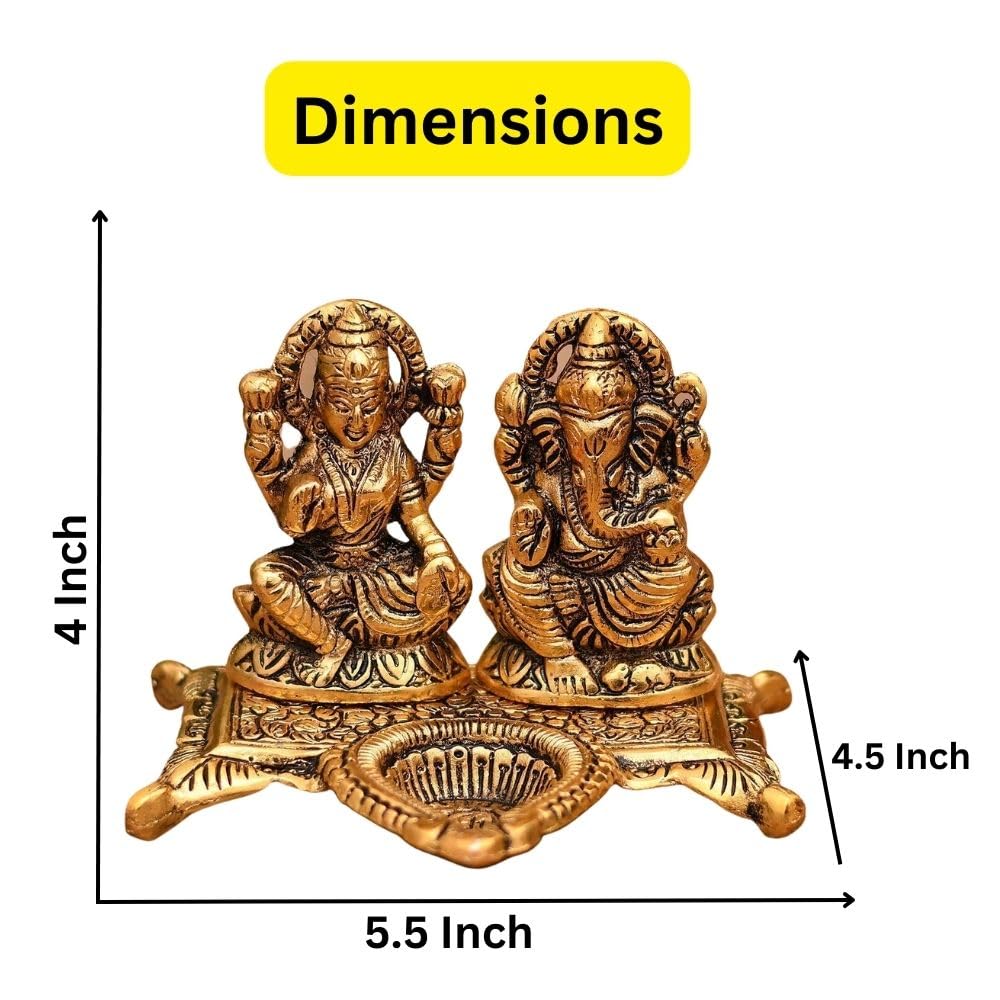 Laxmi Ganesh Statue with diya