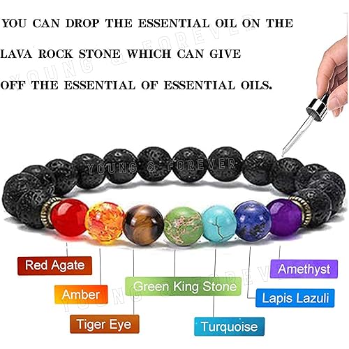 7 Chakra Lava Bracelet