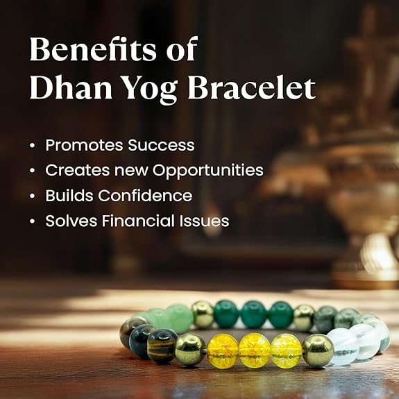 Dhan Yog Bracelet I FREE Selenite Charging Plate I Certificate of Authenticity