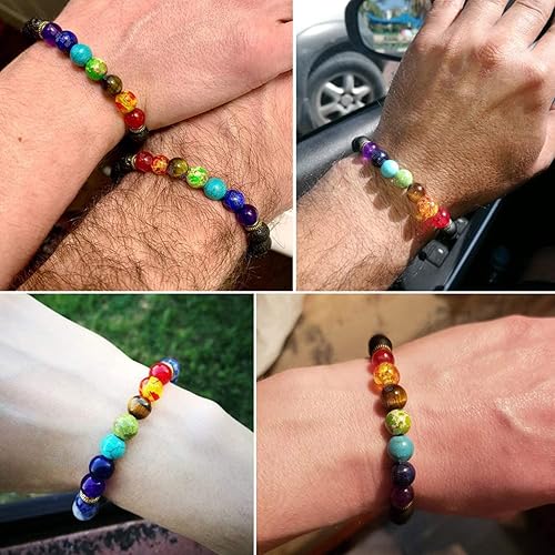 7 Chakra Lava Bracelet