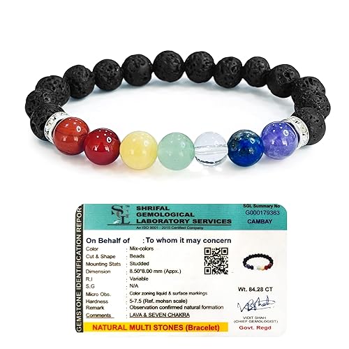 7 Chakra Lava Bracelet