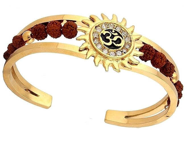 Rudraksha Gold Plated Kada Bracelet