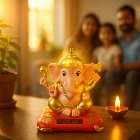 Solar Powered Lord Ganesh ji Moving Hand