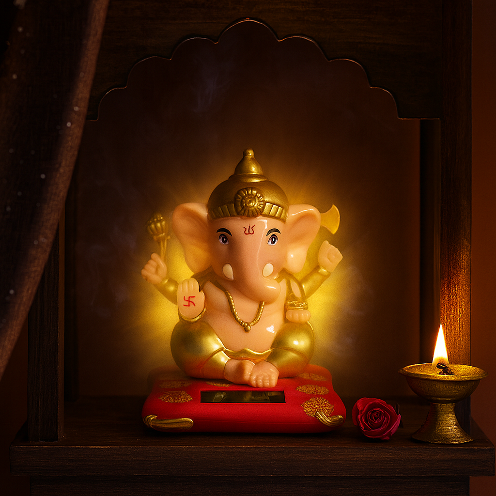 Solar Powered Lord Ganesh ji Moving Hand