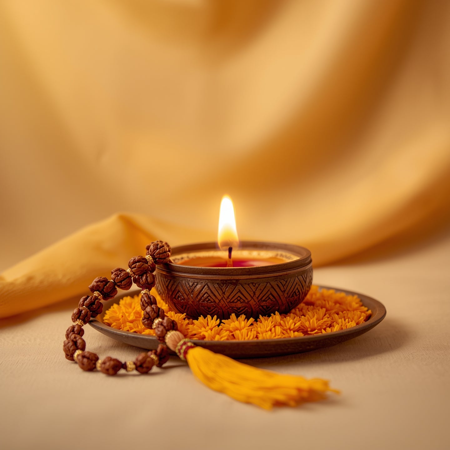 5 Mukhi Rudraksha indonesian Mala (54 Beads)