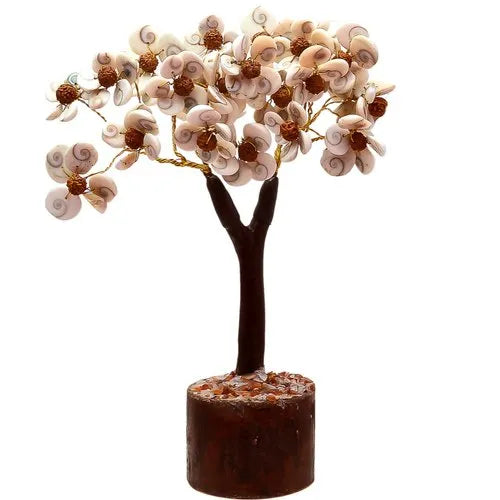 Gomti Chakra Tree with Beads Rudraksha (White and Brown)