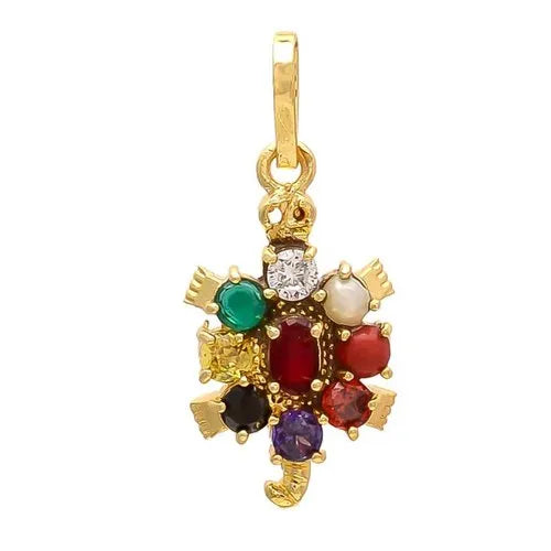 Navartna Kachua Pendant With Golden Polish