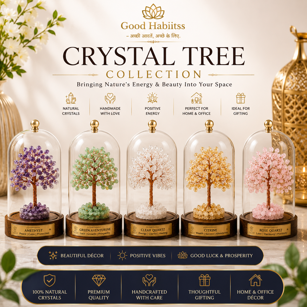 ✨ Wealth & Abundance Glass Dome Trees