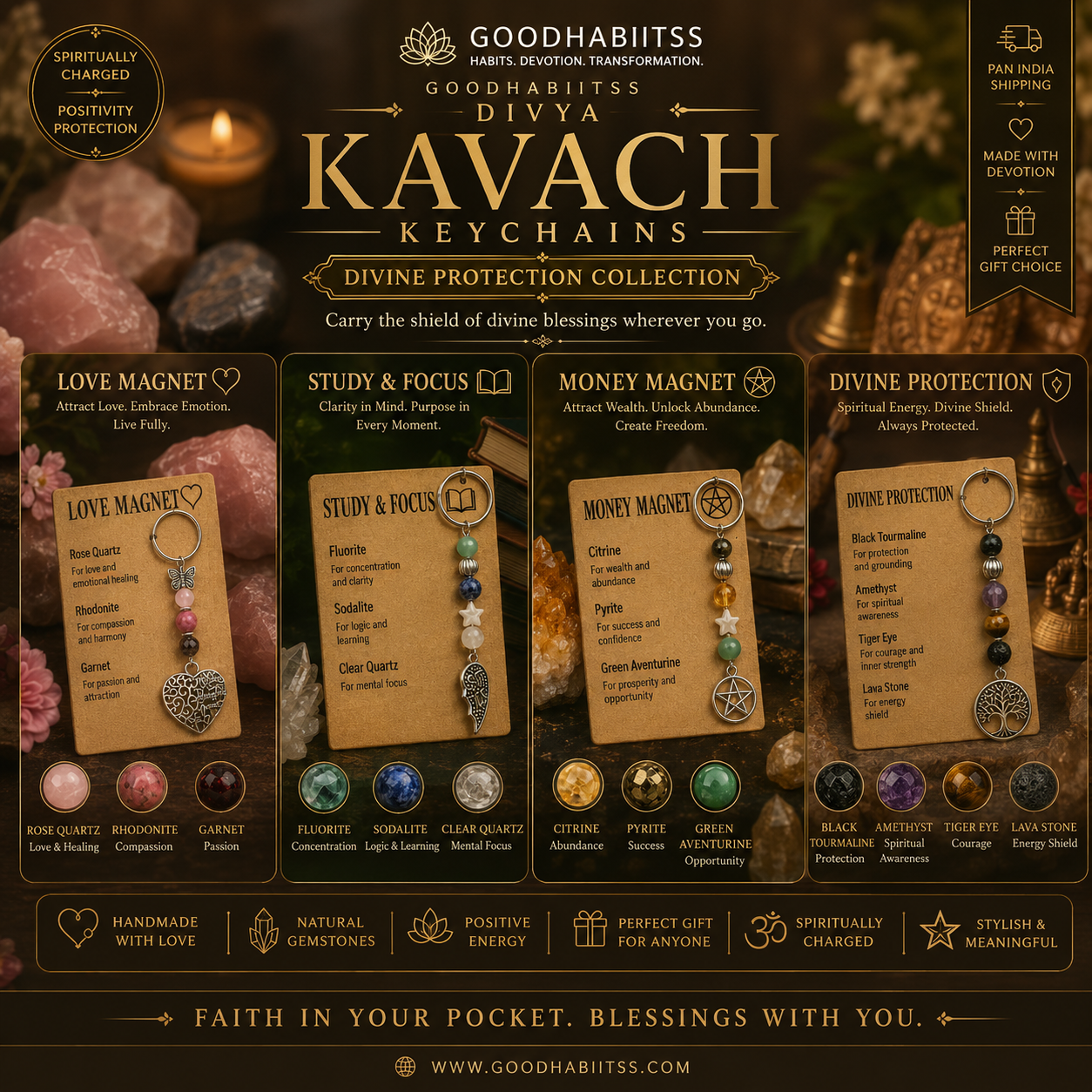 Goodhabiitss Divya Kavach keychains — Divine Protection