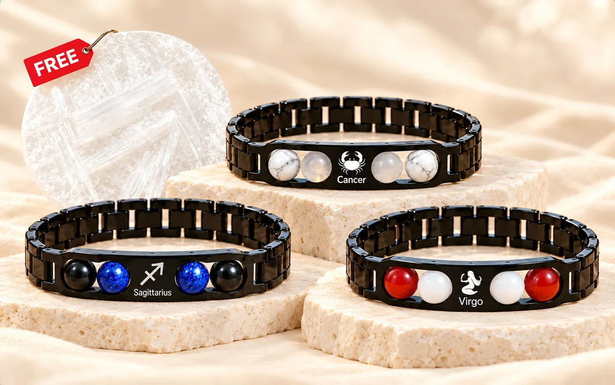 Metal Bead Bracelet Designs on a light champagne background