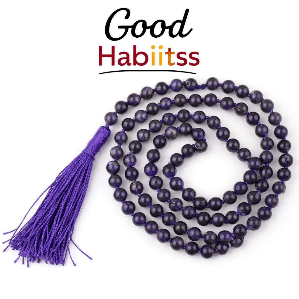 108 Amethyst Beads Japa Mala - GOOD HABITSS