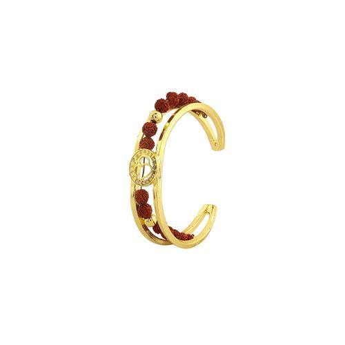 Rudraksha Gold Plated Kada Bracelet