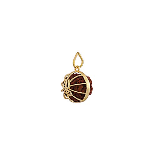 Designer Rhodium Brass Golden Gold Plated Rudraksha Pendant