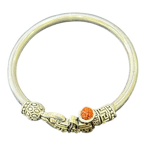 Brass Shiv Trishul Damroo Mahakal Rudraksha Kada OM Shiva Cuff Bracelet