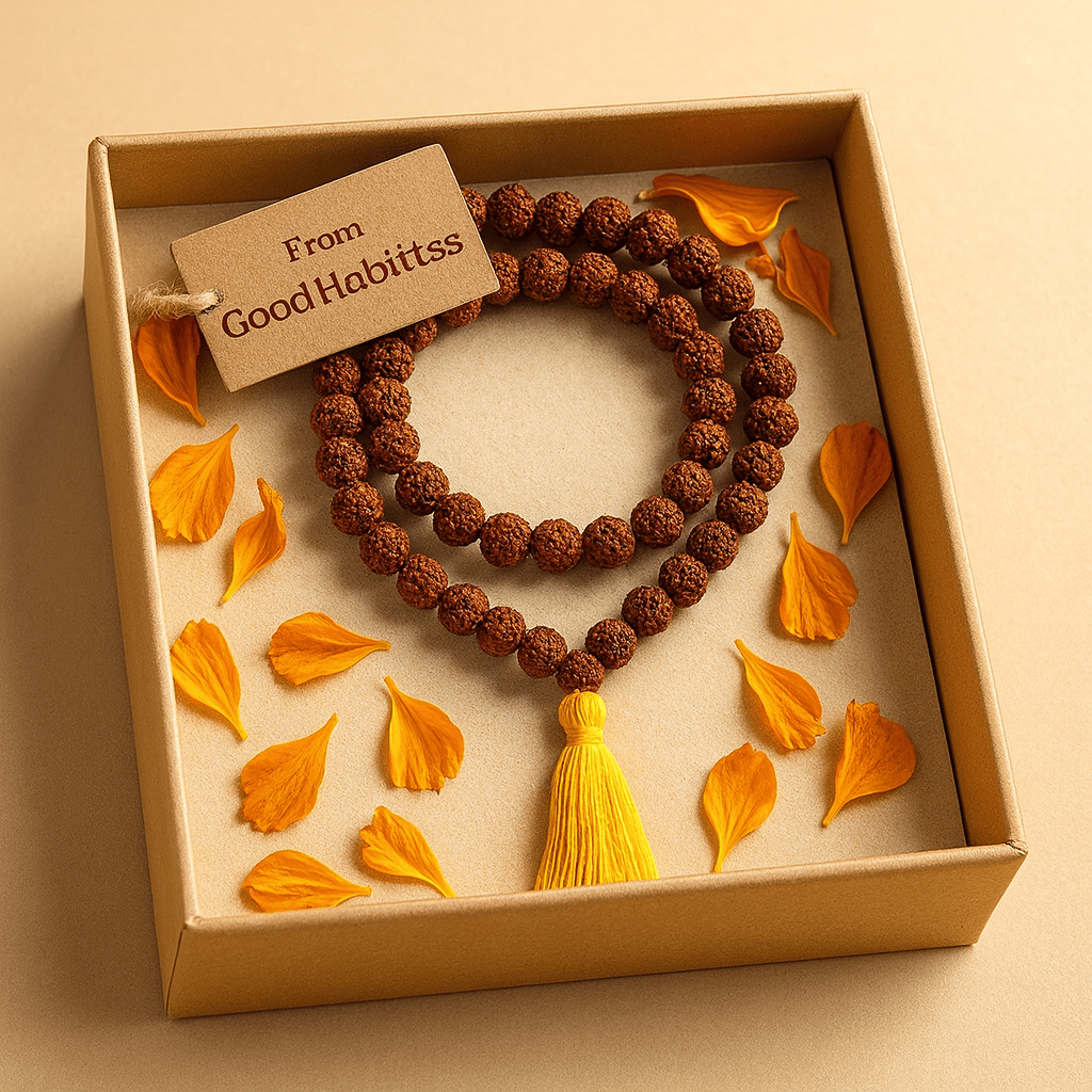 5 Mukhi Rudraksha indonesian Mala (54 Beads) - GOOD HABITSS