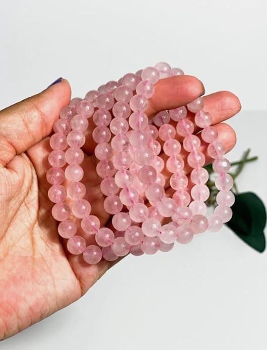 Rose Quartz Gemstone Bracelet 8mm AAA