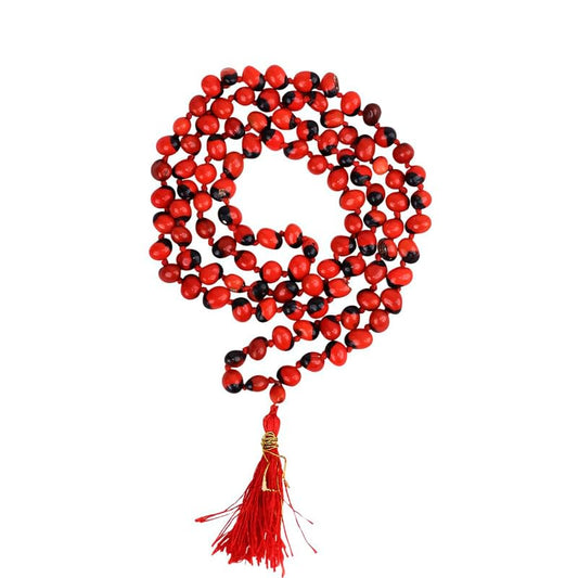 Red Gunja Chirmi Beads Necklace Japa Mala for Lakshmi