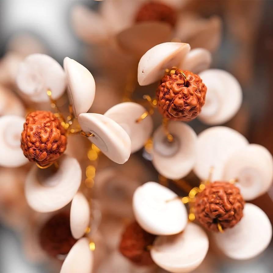 Good Habitss Stone and Rudraksha Gomti Chakra Tree with Rudraksha Beads
