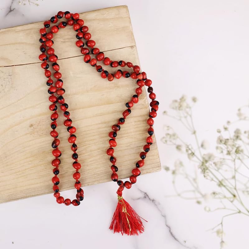 Red Gunja Chirmi Beads Necklace Japa Mala for Lakshmi