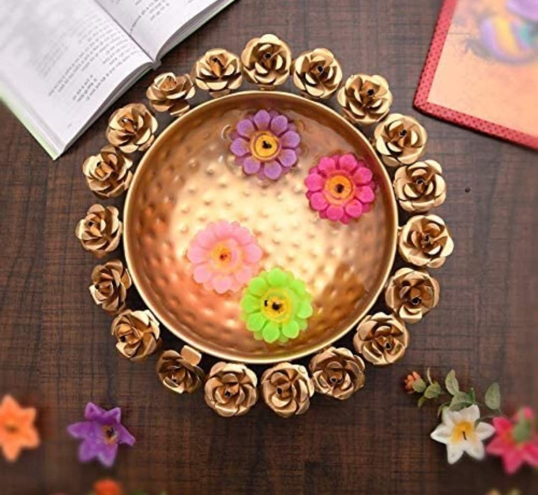 Urli Bowl with Rose Accents (6 Inch)