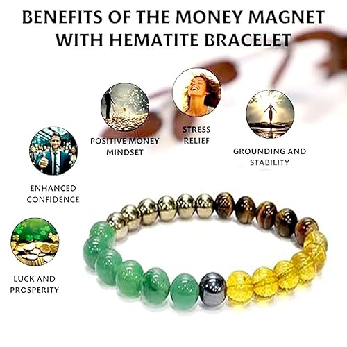 Money Magnetic Crystal Bracelet Stone Beads 8mm