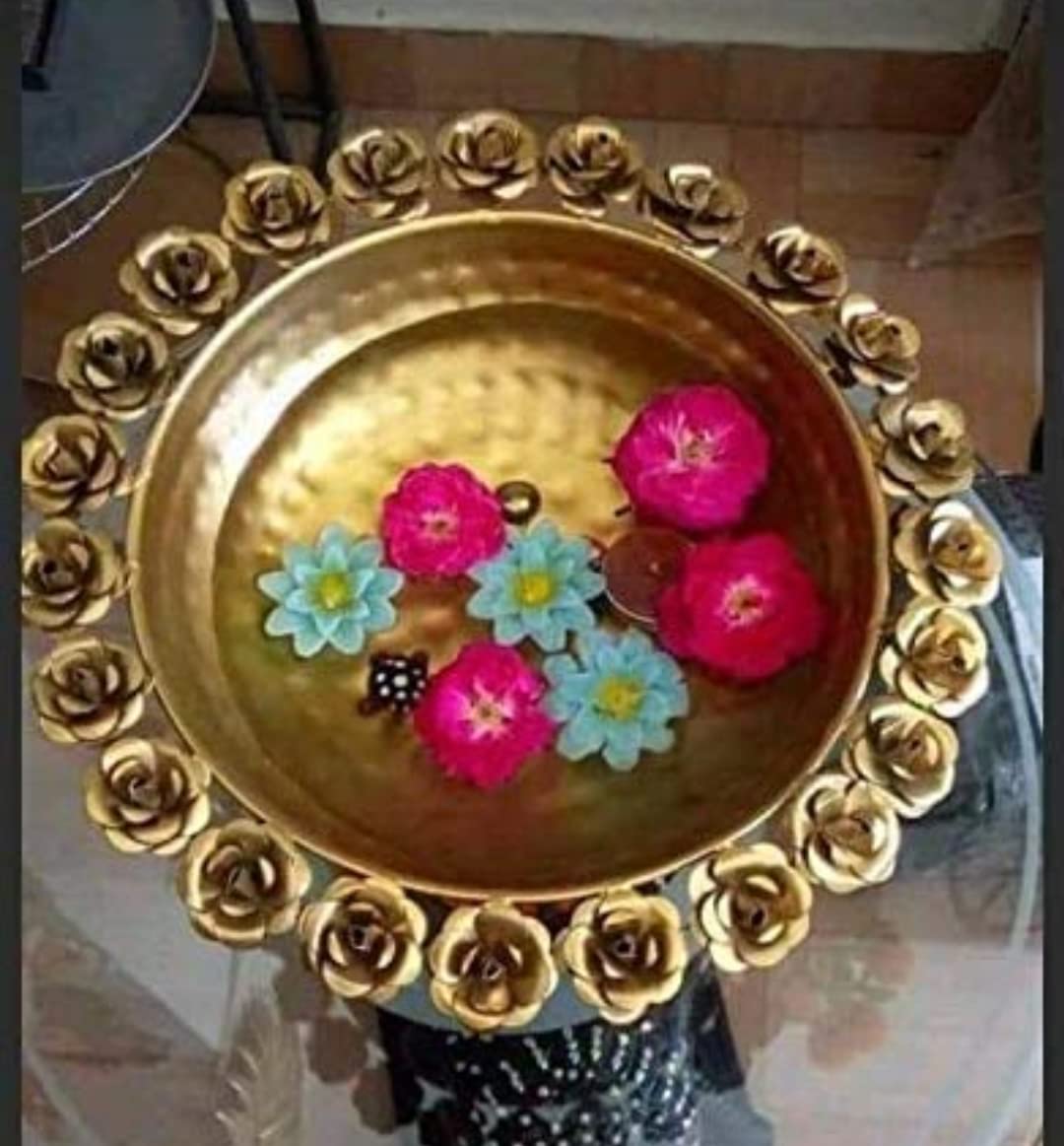 Urli Bowl with Rose Accents (6 Inch)