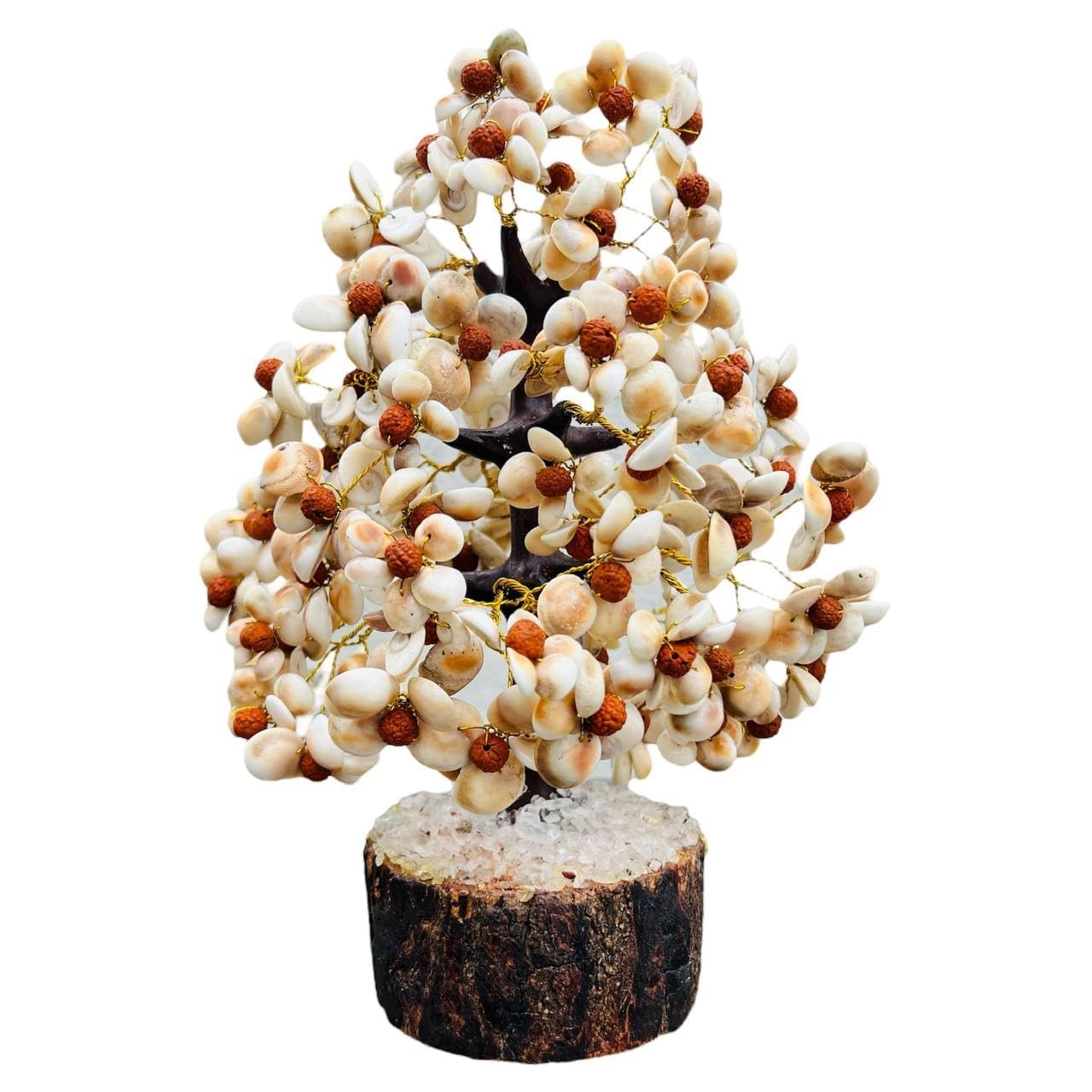 Good Habitss Stone and Rudraksha Gomti Chakra Tree with Rudraksha Beads
