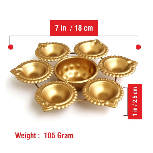 Diya Metal Urli Bowl Rangoli for Floor Home Decoration (7 inch)