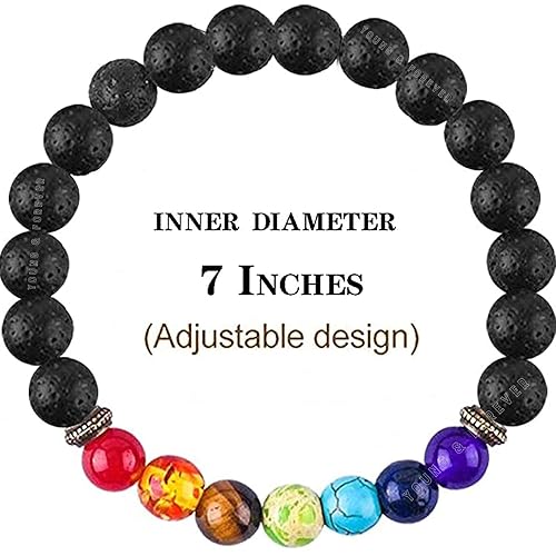 7 Chakra Lava Bracelet