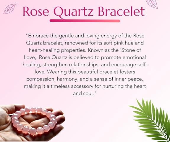 Rose Quartz Gemstone Bracelet 8mm AAA