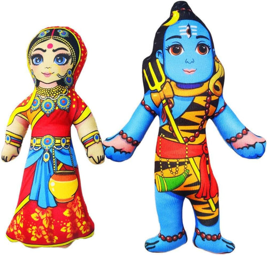 Shiv Ji Parvati Ji Soft Toy Set