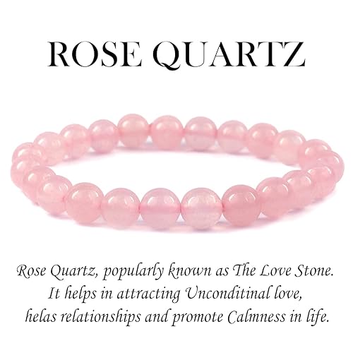 Rose Quartz Gemstone Bracelet 8mm AAA