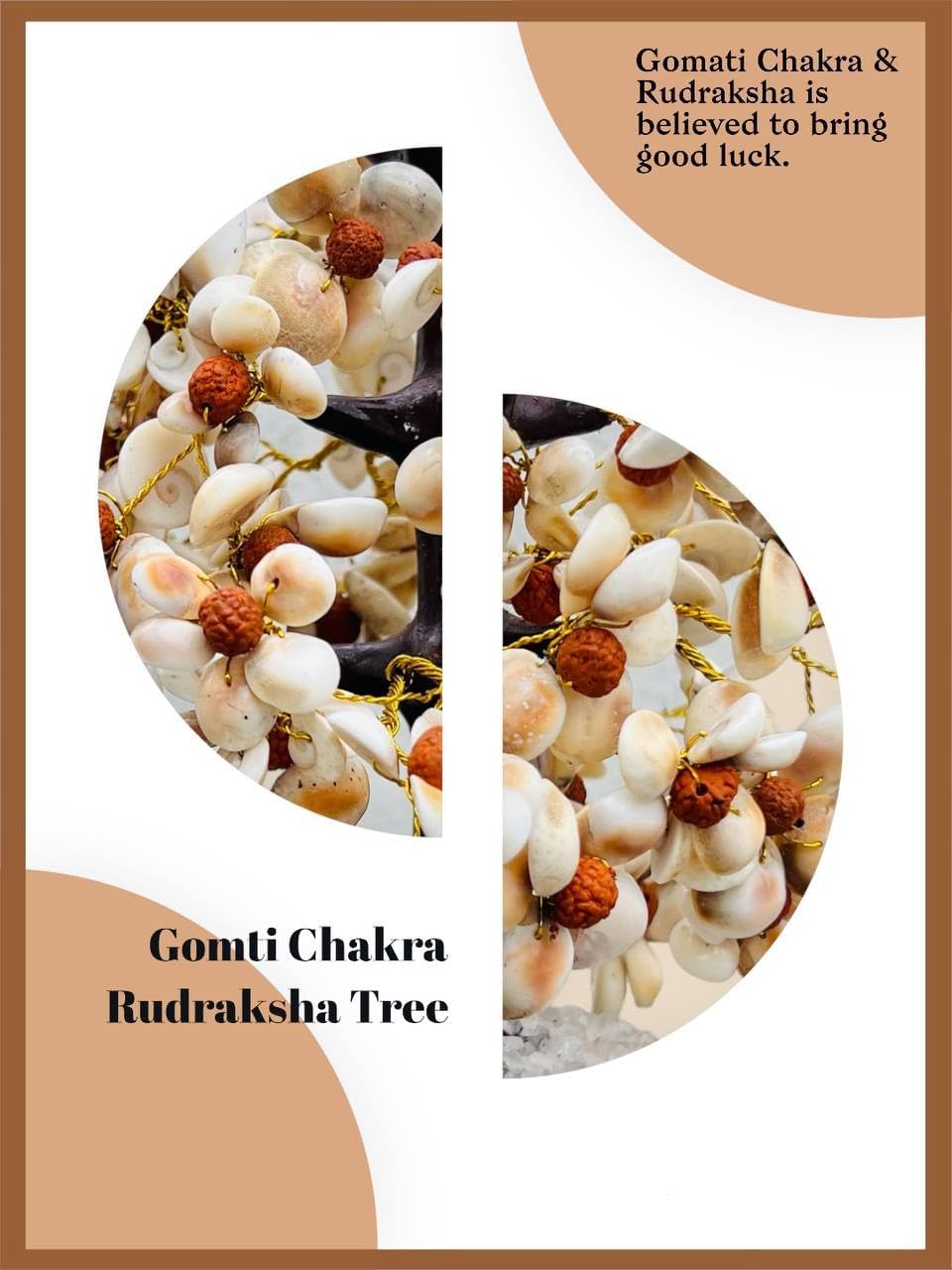 Good Habitss Stone and Rudraksha Gomti Chakra Tree with Rudraksha Beads
