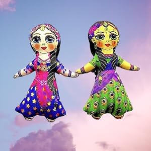 Krishna with Lalita & Visakha Gopi Soft Toy Set 8 Inches