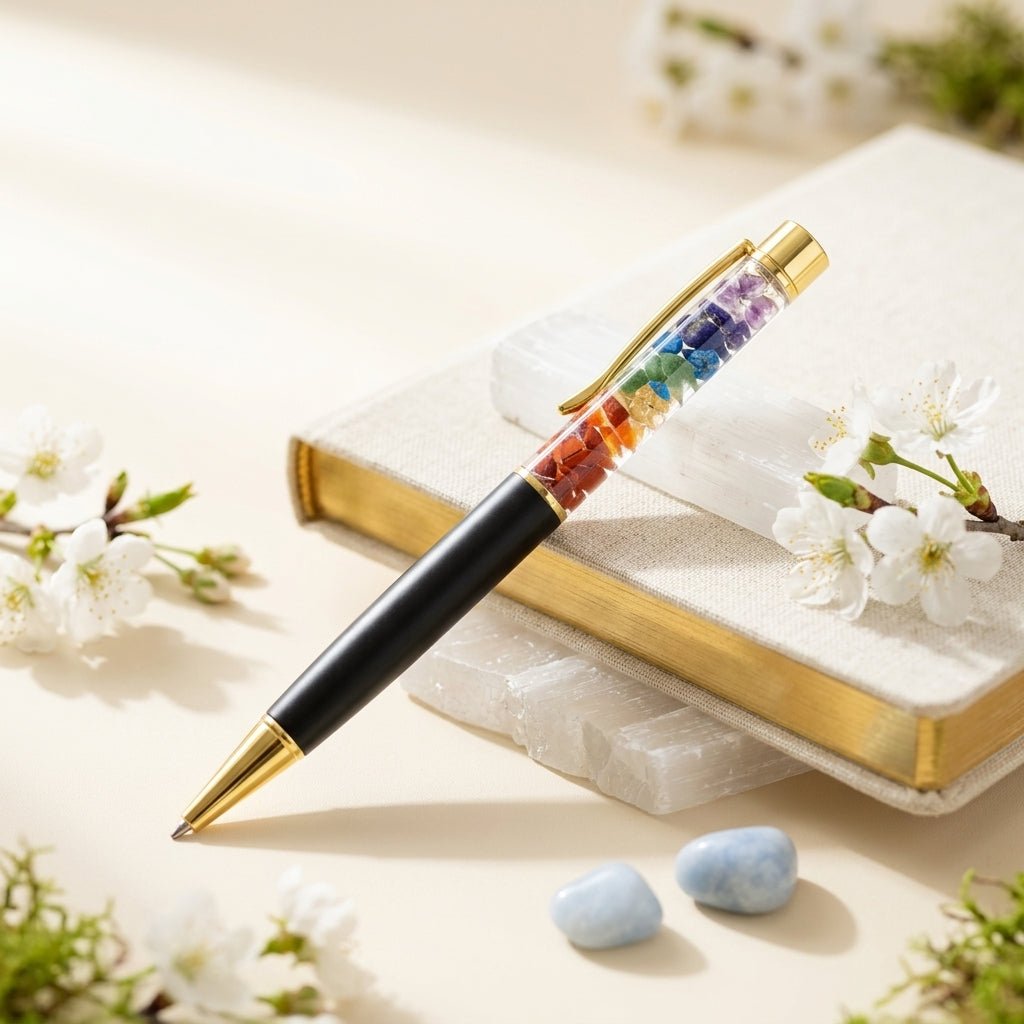 7 Chakra Crystal Chip Pen - GOOD HABITSS