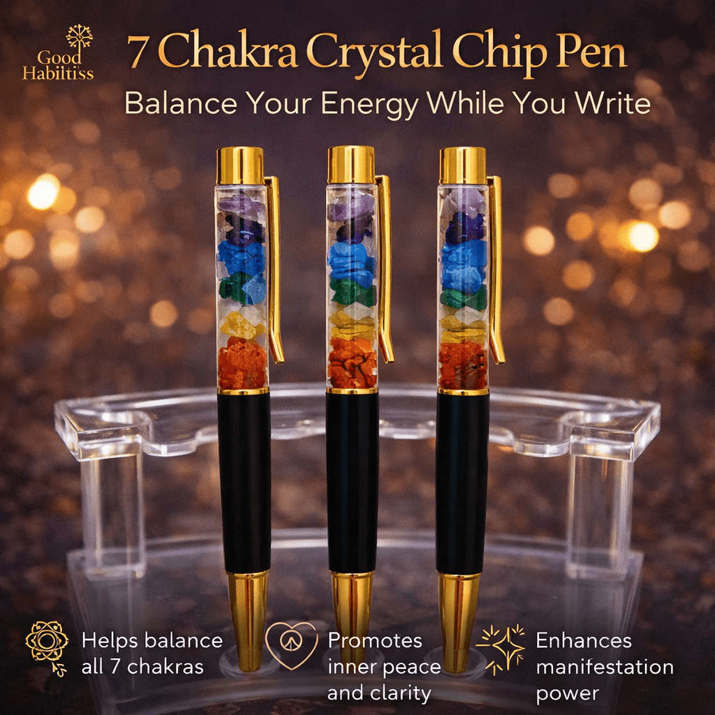 7 Chakra Crystal Chip Pen - GOOD HABITSS