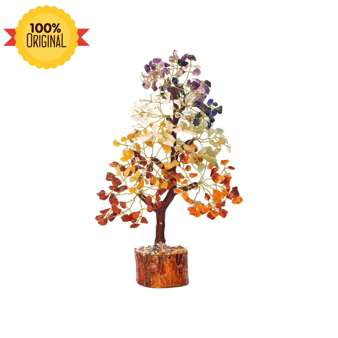 7 Chakra Crystal Tree with 300 Chips – Natural Healing Gemstone Bonsai - GOOD HABITSS