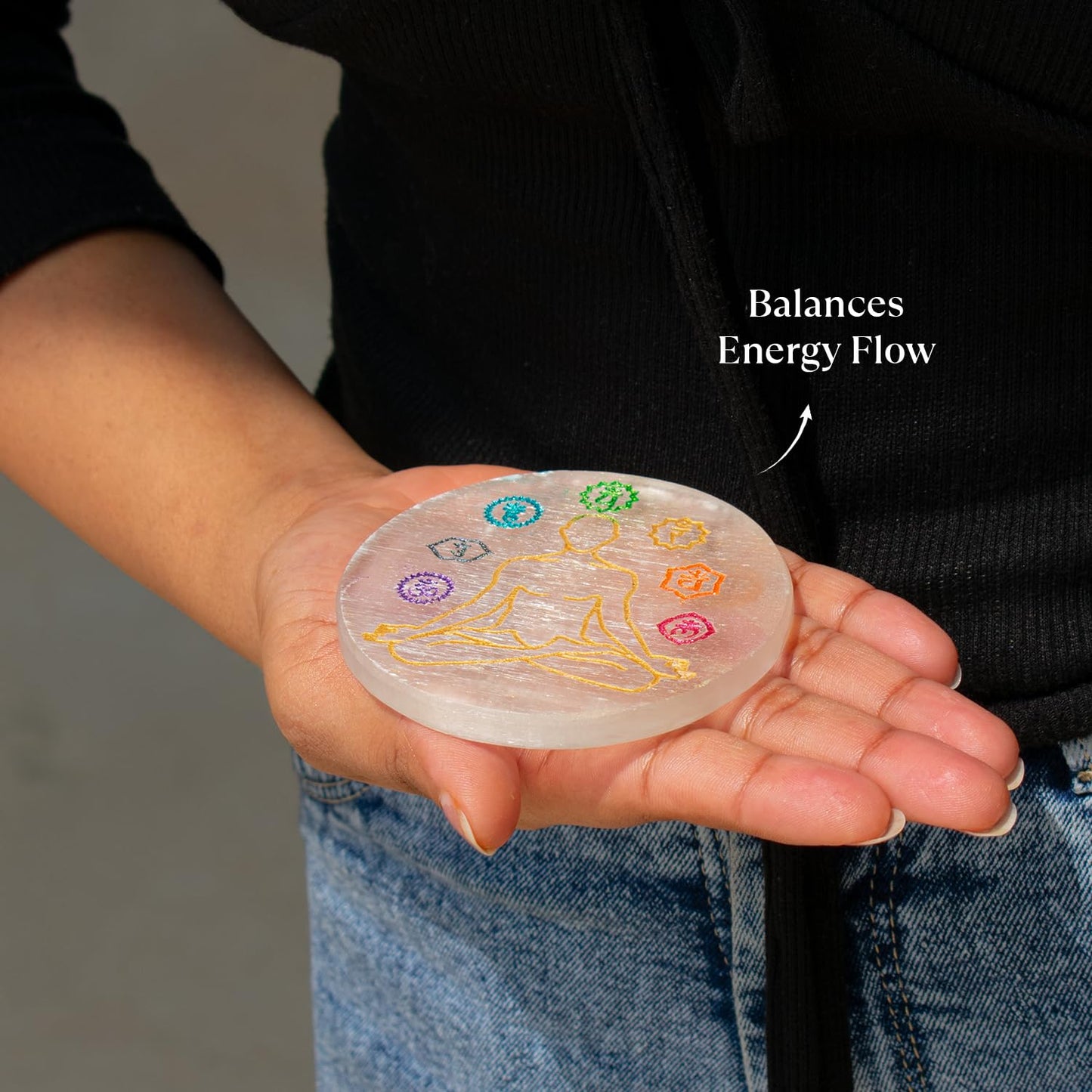 7 Chakra Selenite Charging Plate