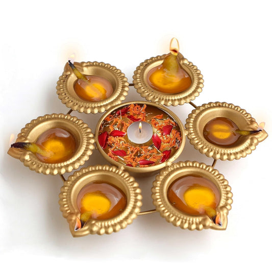 Diya Metal Urli Bowl Rangoli for Floor Home Decoration (7 inch)