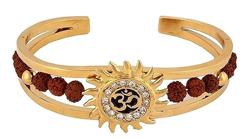 Rudraksha Gold Plated Kada Bracelet