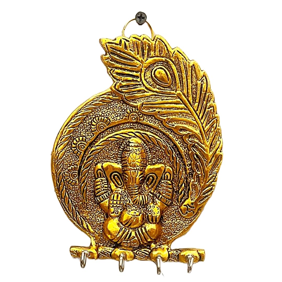 Metal Ganesh Wall Hanging with Key Holder