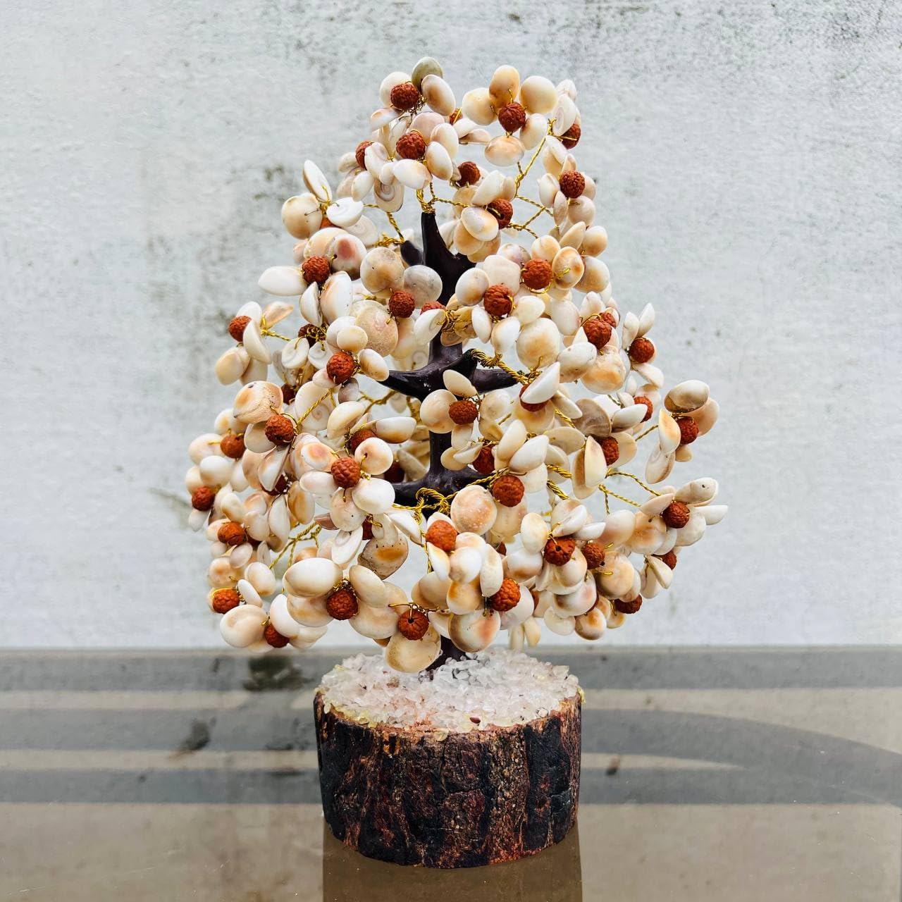 Good Habitss Stone and Rudraksha Gomti Chakra Tree with Rudraksha Beads