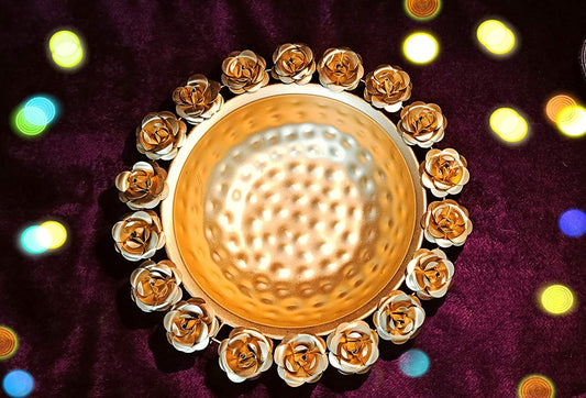 Urli Bowl with Rose Accents (6 Inch)