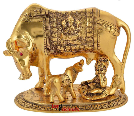 Kamdhenu Cow with Calf God Figure