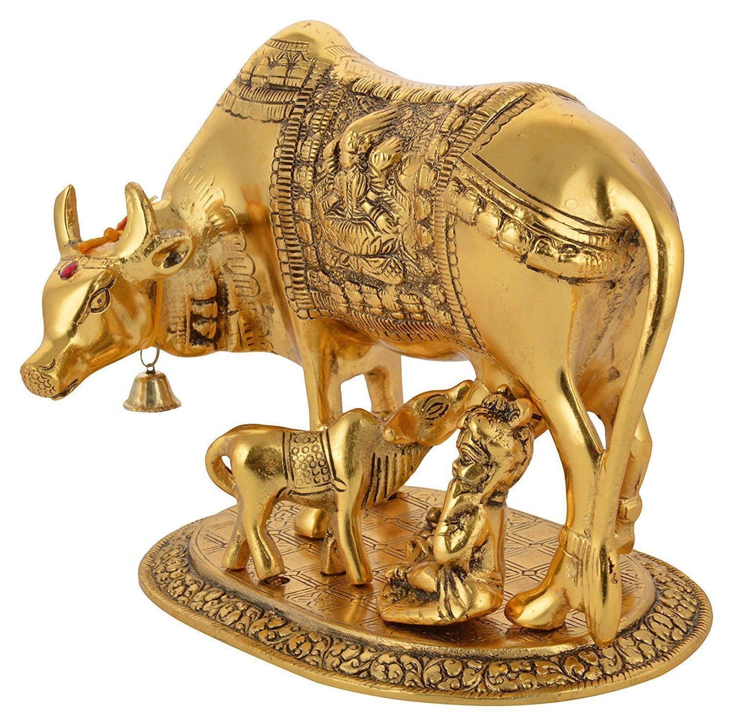 Kamdhenu Cow with Calf God Figure