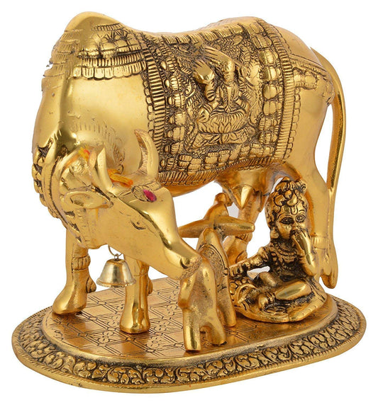Kamdhenu Cow with Calf God Figure
