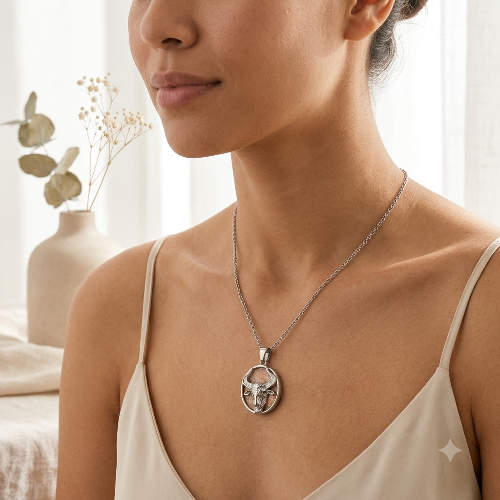 Taurus Zodiac Pendant | Strength, Stability & Success Crystal Necklace