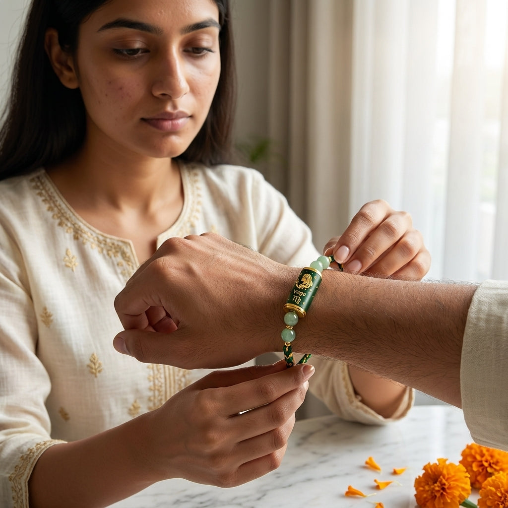 Virgo Rashi Rakhi | Green Aventurine
